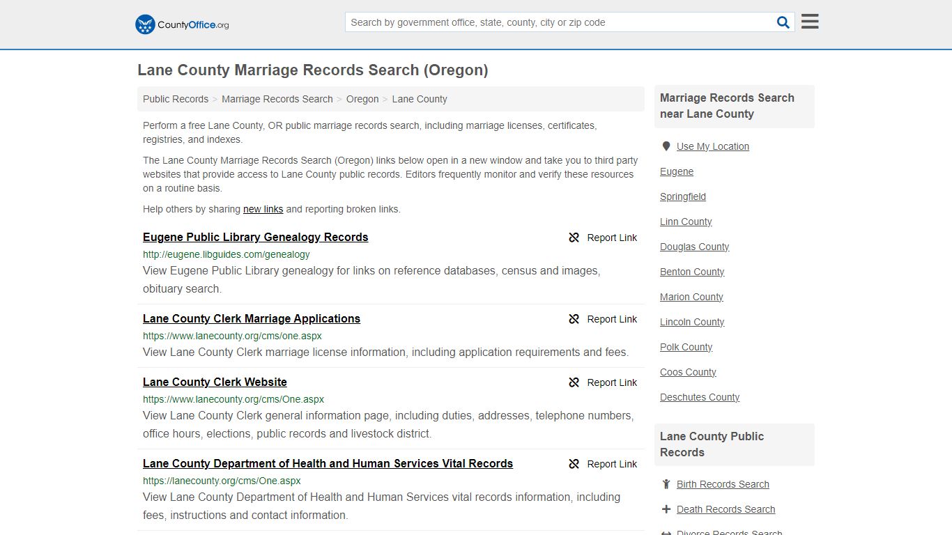 Marriage Records Search - Lane County, OR (Marriage Licenses ...