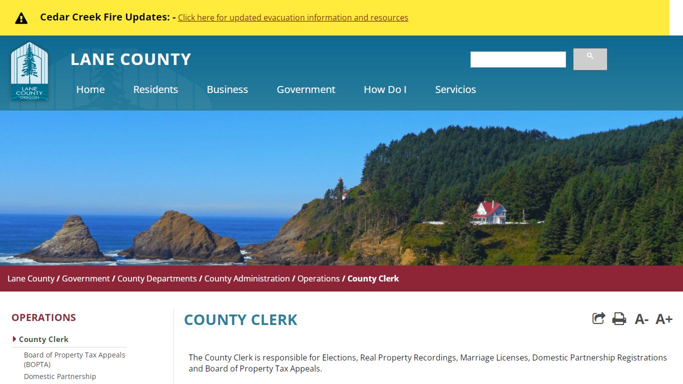 County Clerk - Lane County